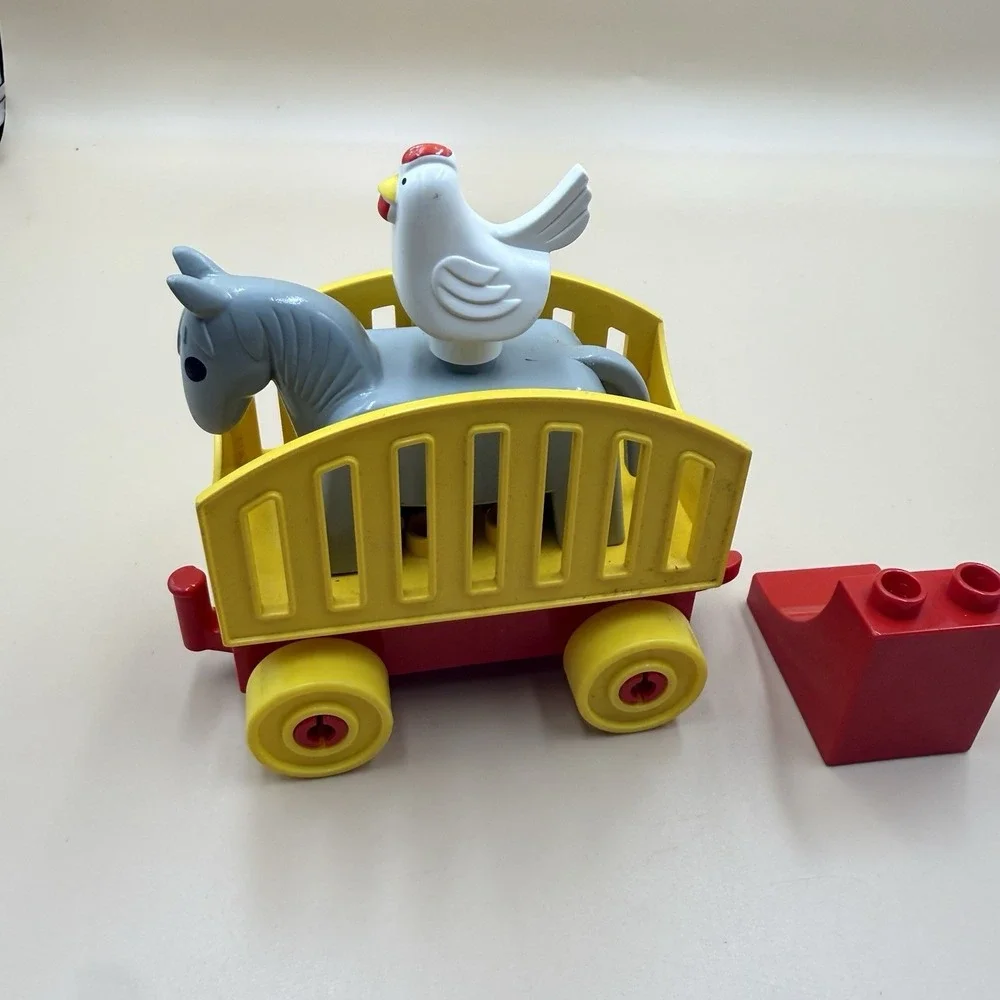 Duplo Clown Parade NO. 2430 Vintage Replacement Parts Donkey Chicken Cart